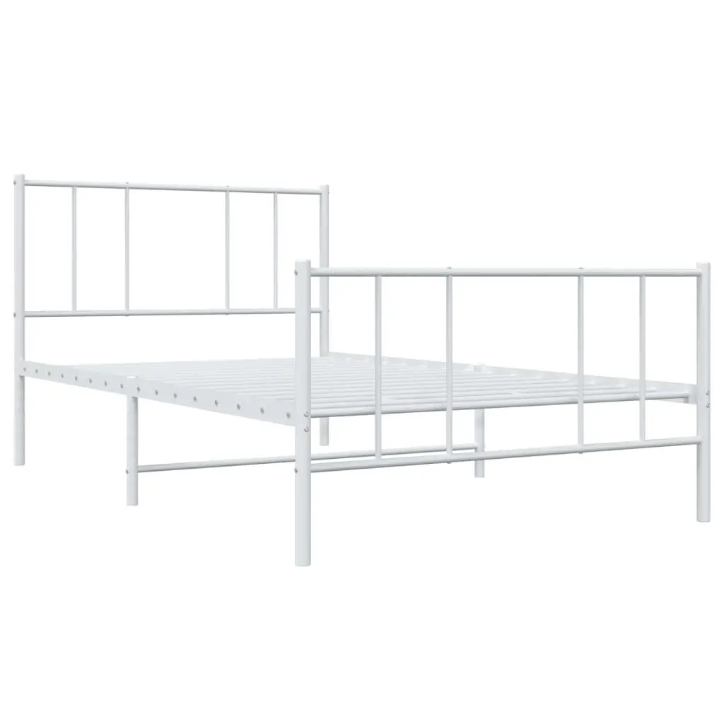 Metal King Single Bed Frame 107x203 cm White