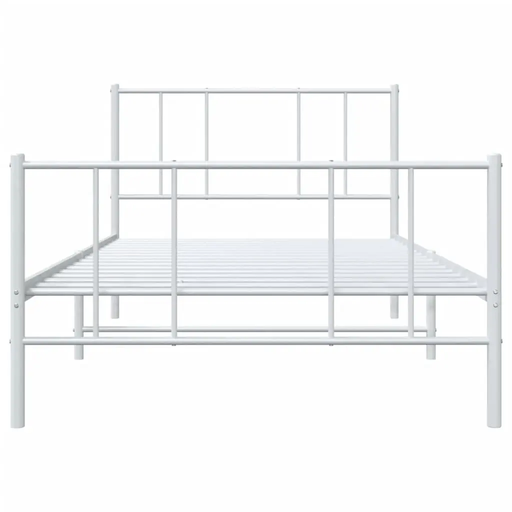 Metal King Single Bed Frame 107x203 cm White