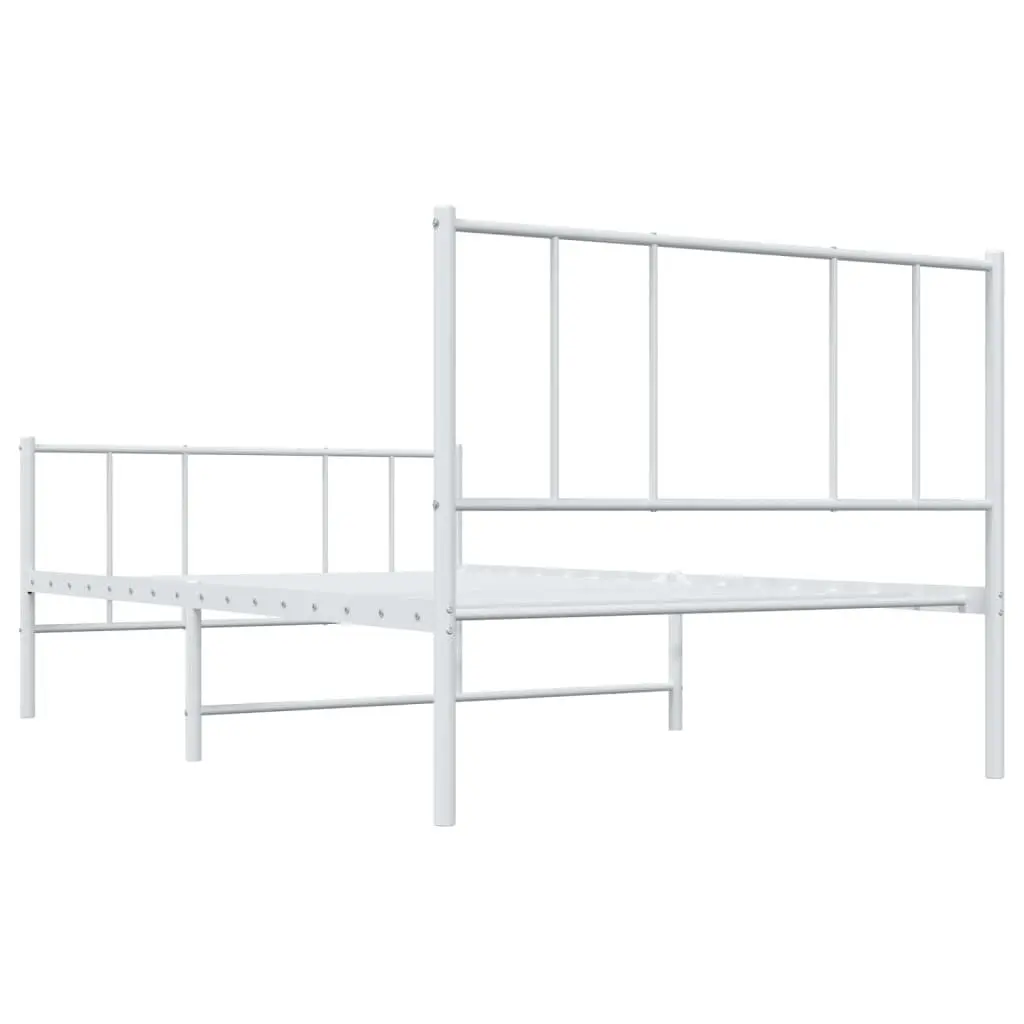 Metal King Single Bed Frame 107x203 cm White