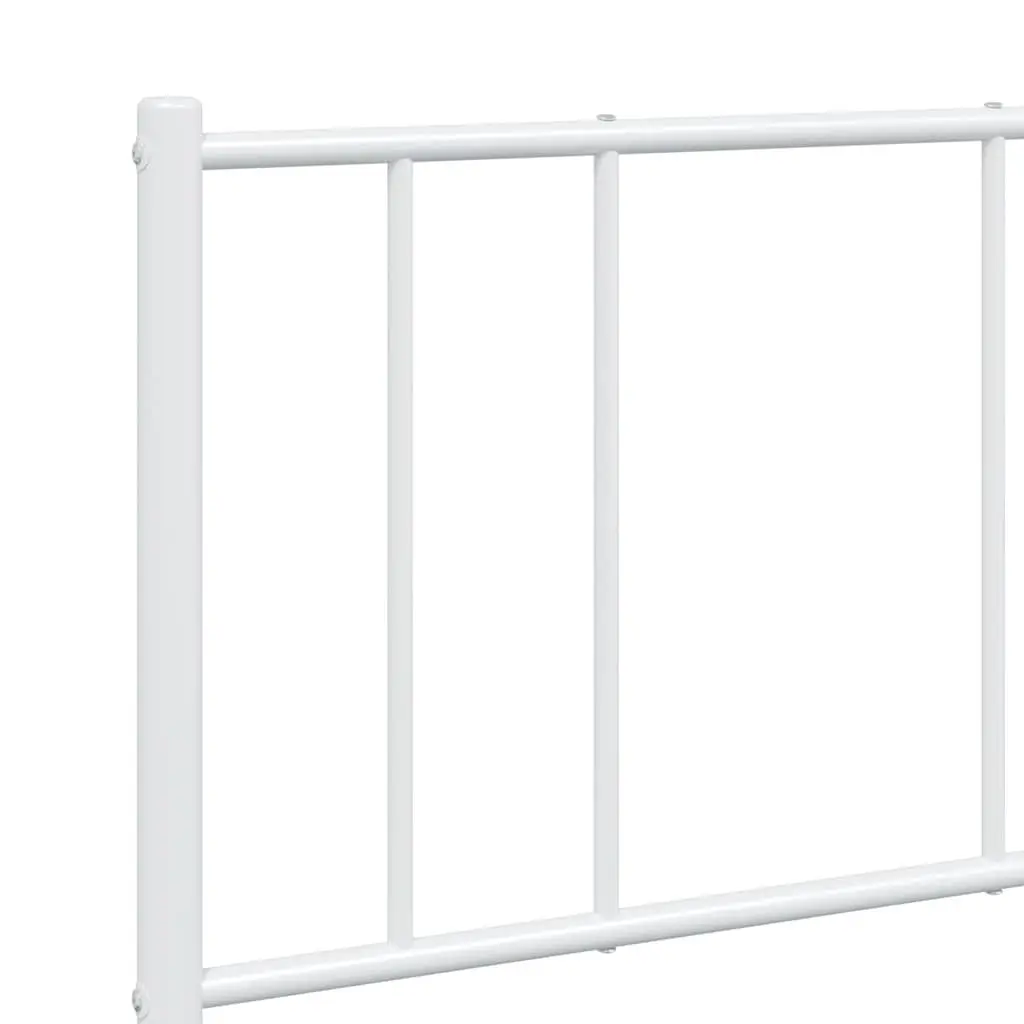 Metal Bed Frame Powder-coated Steel 135x190cm White