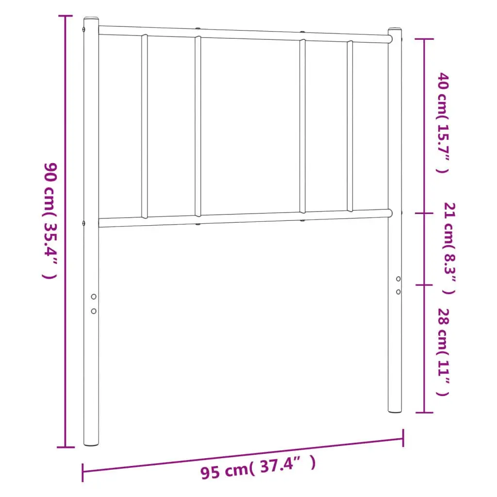 90cm White Metal Headboard for Bedroom Frames