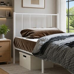 White Metal Headboard 107cm for Bed Support