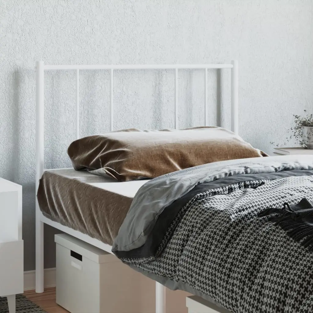 White Metal Headboard 107cm for Bed Support