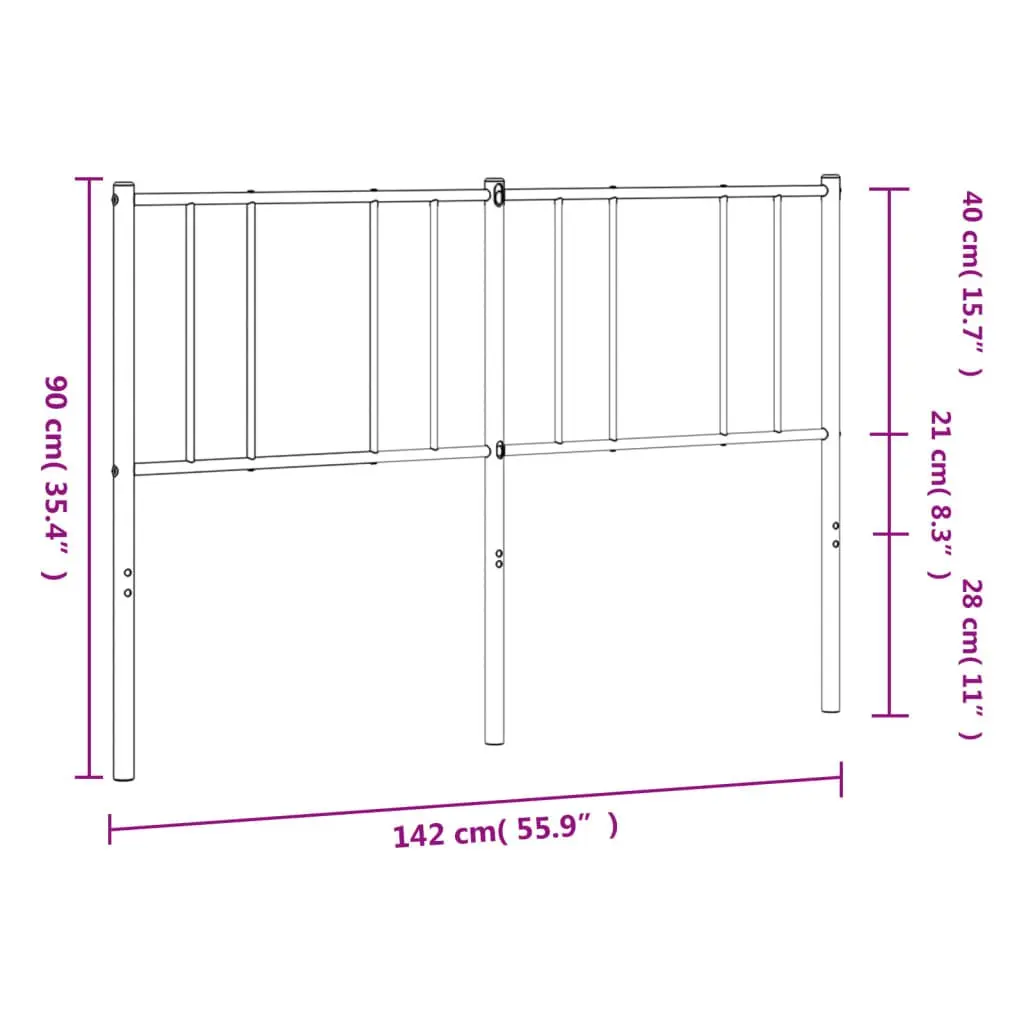 White Metal Headboard for 135cm Bed Frame