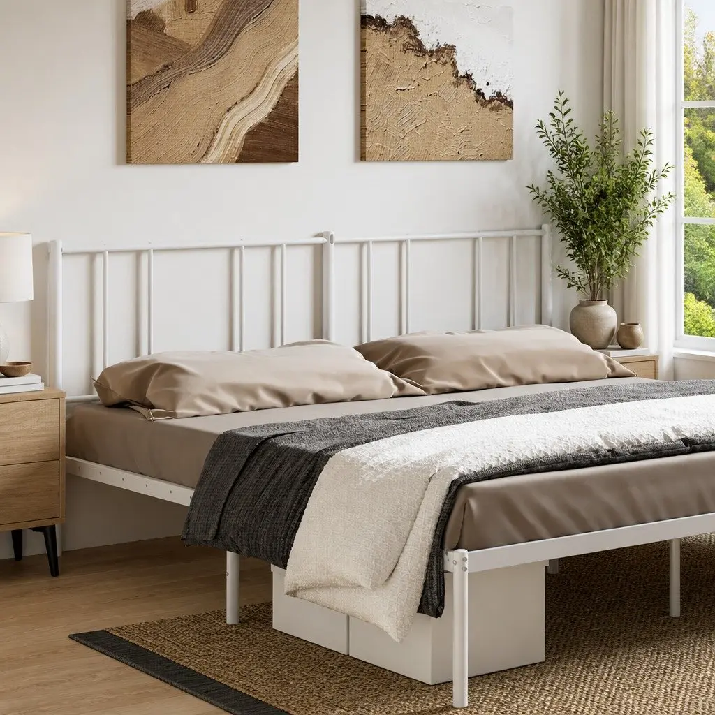 White Metal Headboard for Bedroom Bed Frame