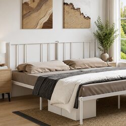 Stylish White Metal Headboard for Bedroom Bed Frame