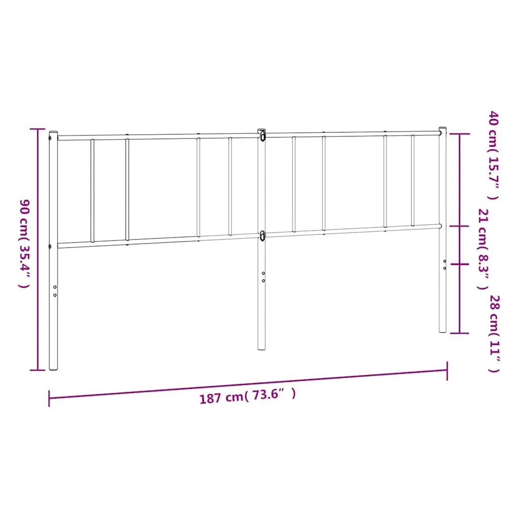 White Metal Headboard for Bedroom Bed Frame