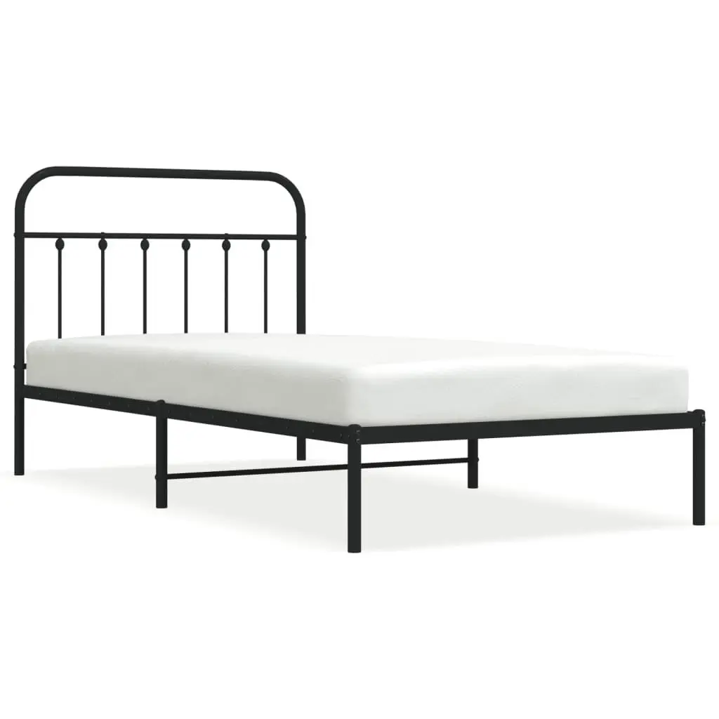Metal Bed Frame Steel 107x203cm Black
