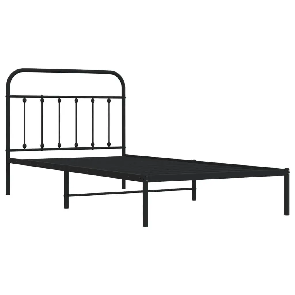 Metal Bed Frame Steel 107x203cm Black