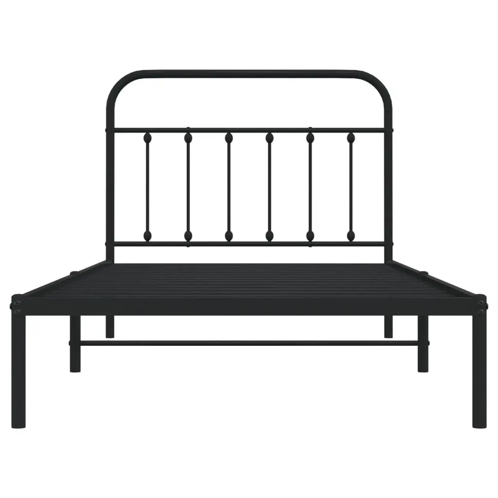 Metal Bed Frame Steel 107x203cm Black