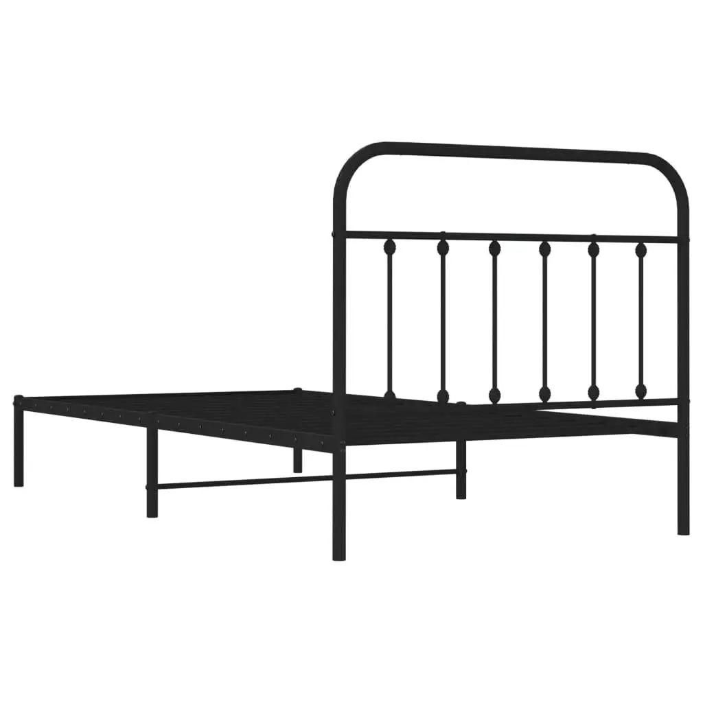 Metal Bed Frame Steel 107x203cm Black