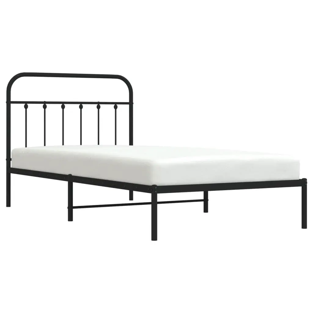 Metal Bed Frame Steel 107x203cm Black