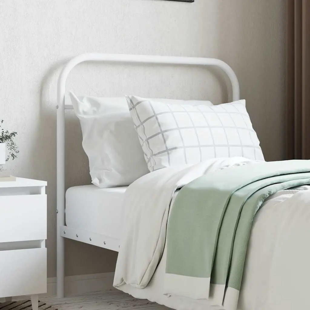 90cm White Metal Headboard for Bed Frame