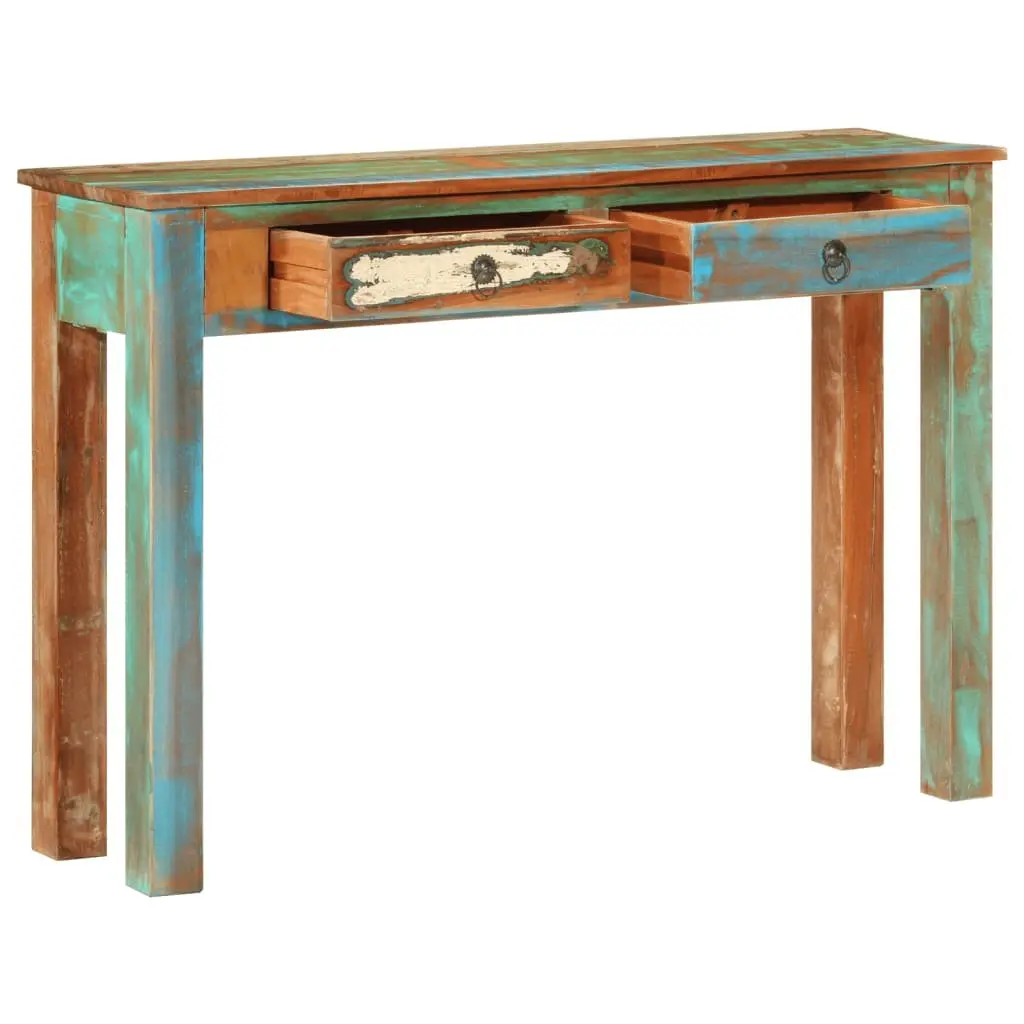 Solid Reclaimed Wood Console Table with 2 Drawers
