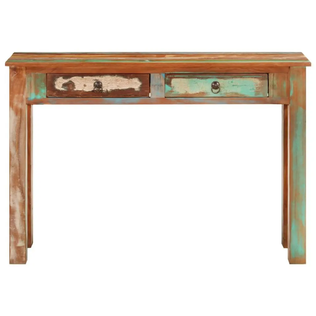 Solid Reclaimed Wood Console Table with 2 Drawers