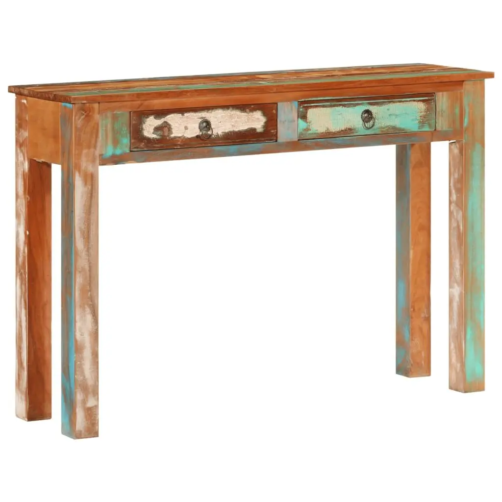 Solid Reclaimed Wood Console Table with 2 Drawers
