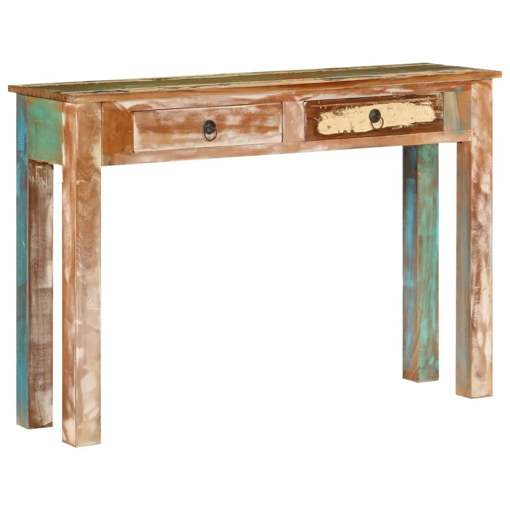 Solid Reclaimed Wood Console Table with 2 Drawers