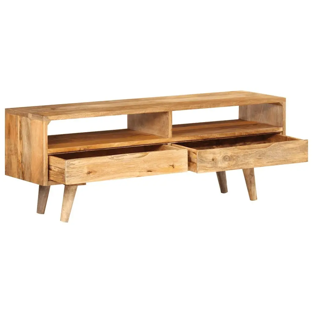 Solid Mango Wood TV Cabinet with Ample Storage 110x30x41 cm