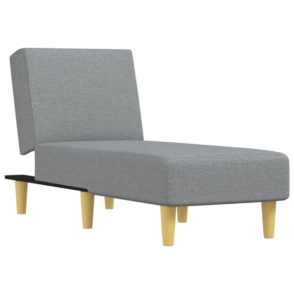 Grey Fabric Chaise Longue Reclining Lounger Sofa Bed