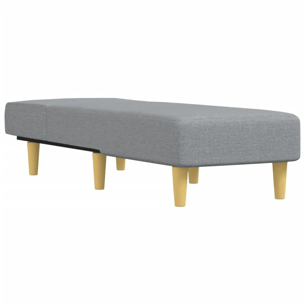 Grey Fabric Chaise Longue Reclining Lounger Sofa Bed