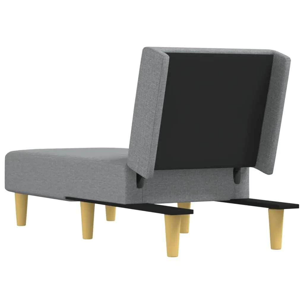 Grey Fabric Chaise Longue Reclining Lounger Sofa Bed