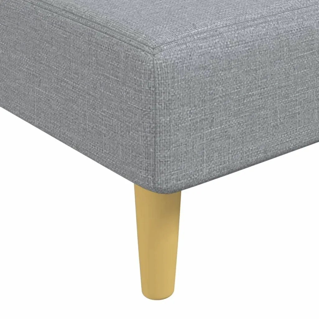 Grey Fabric Chaise Longue Reclining Lounger Sofa Bed