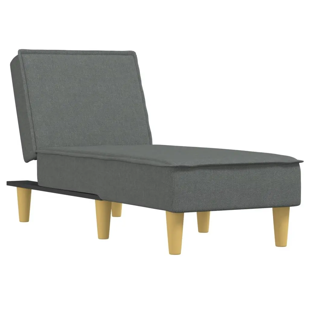 Chaise Longue Fabric Dark Grey 3 Positions