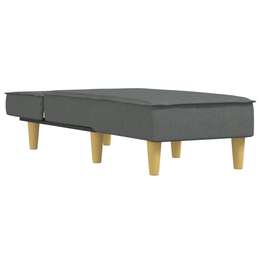 Chaise Longue Fabric Dark Grey 3 Positions