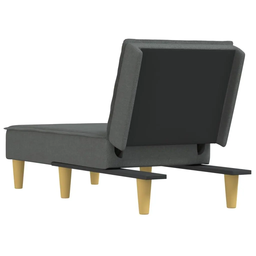 Chaise Longue Fabric Dark Grey 3 Positions