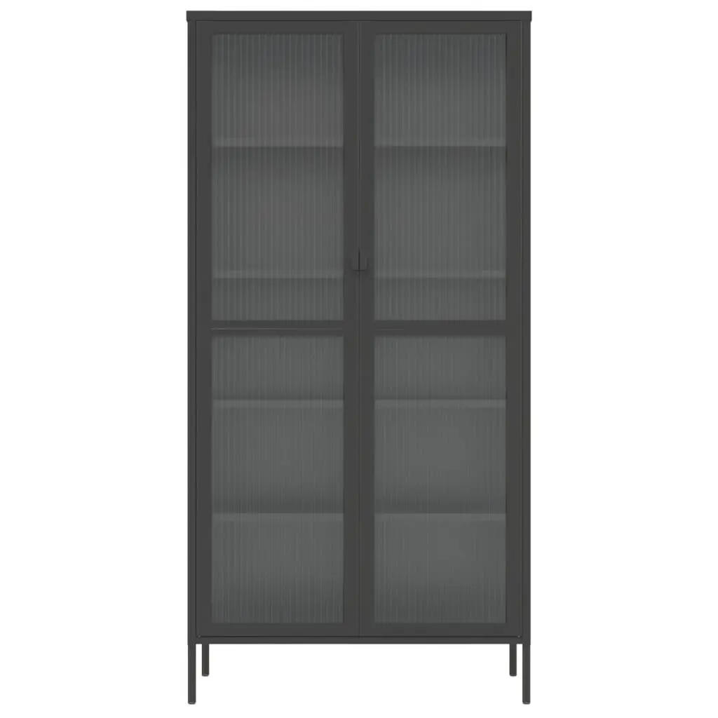 Highboard Storage Cabinet with Fluted Glass