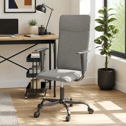 Grey Fabric Office Chair with Adjustable Height and Swivel