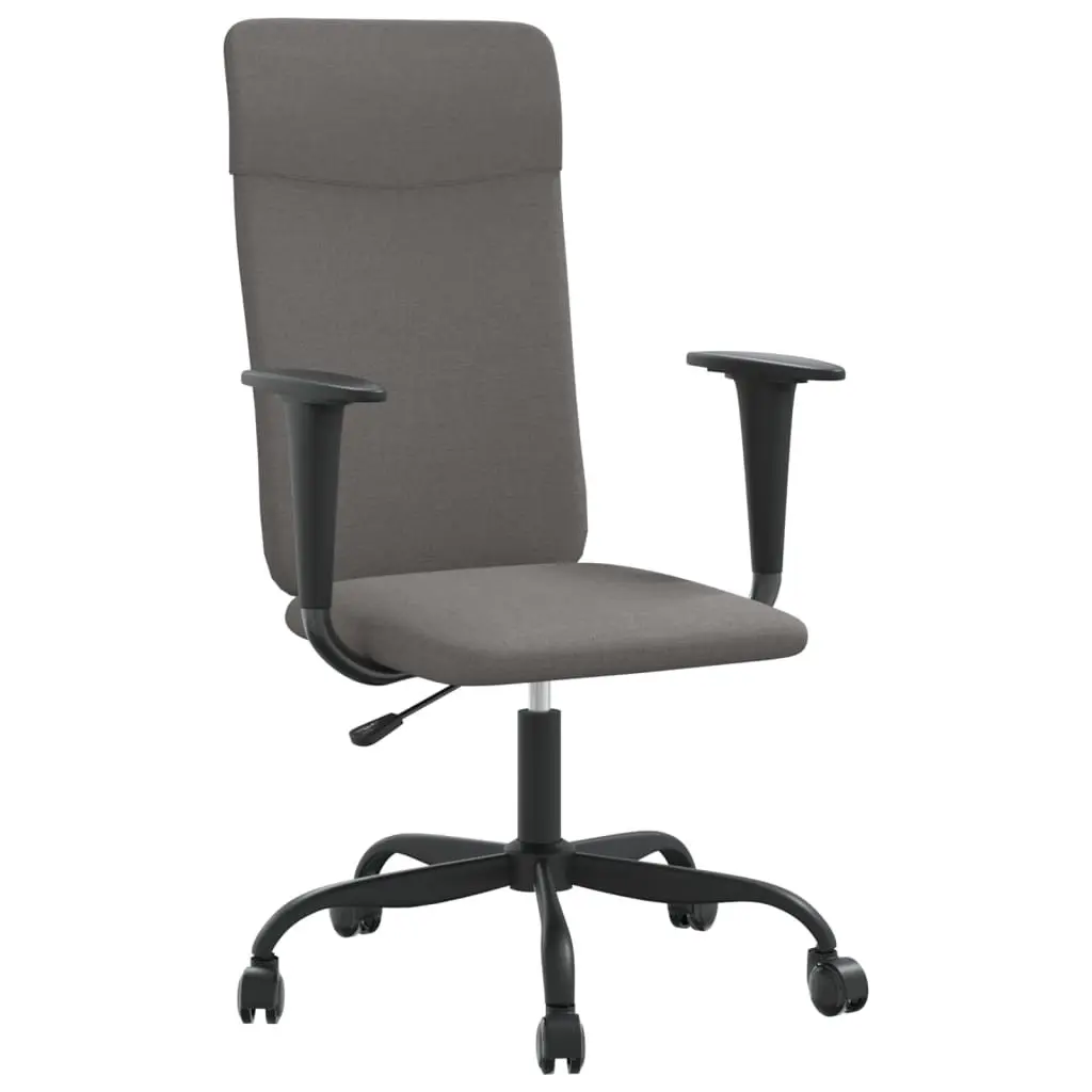 Grey Fabric Office Chair with Adjustable Height and Swivel