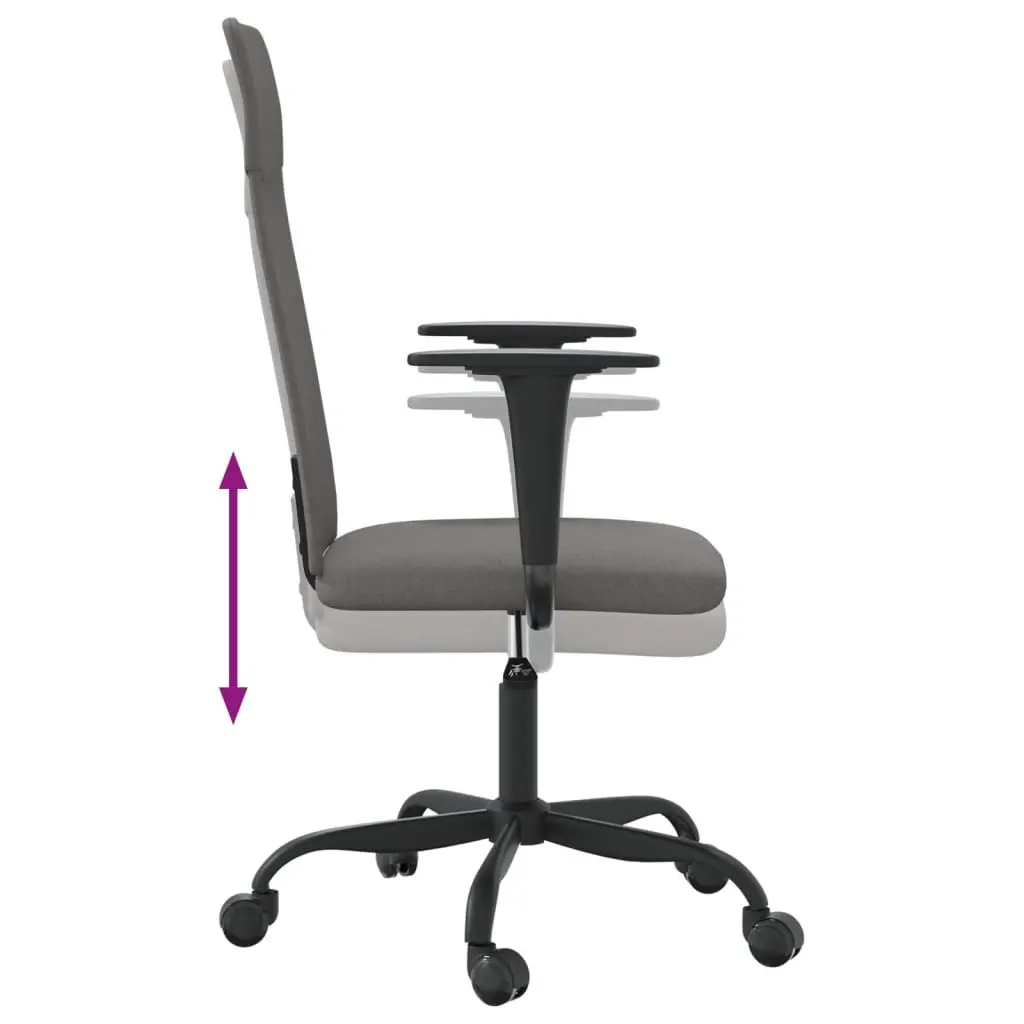 Grey Fabric Office Chair with Adjustable Height and Swivel