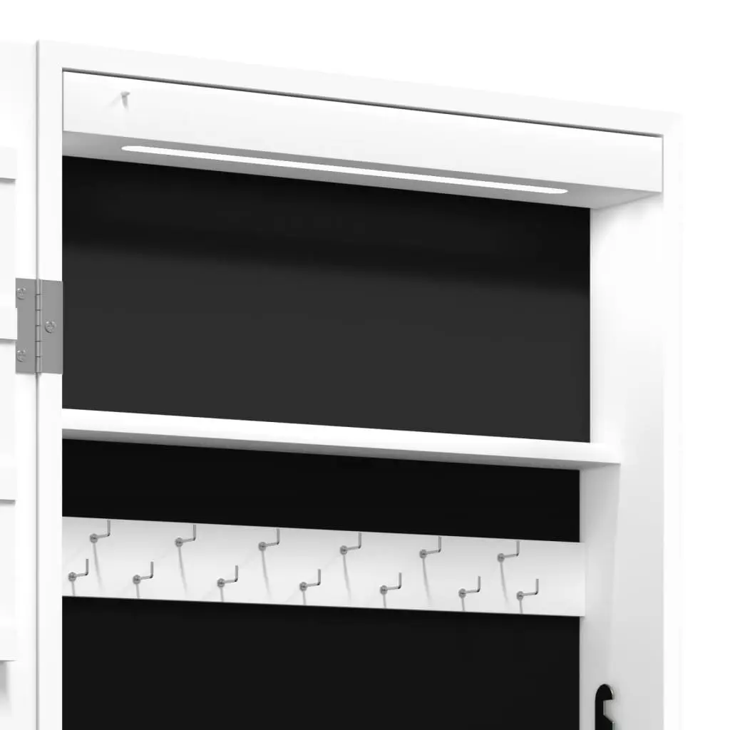 Jewellery Cabinet Engineered Wood Wall Mounted White