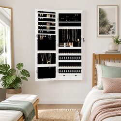 Elegant Wall-Mounted Jewellery Cabinet with LED Lighting