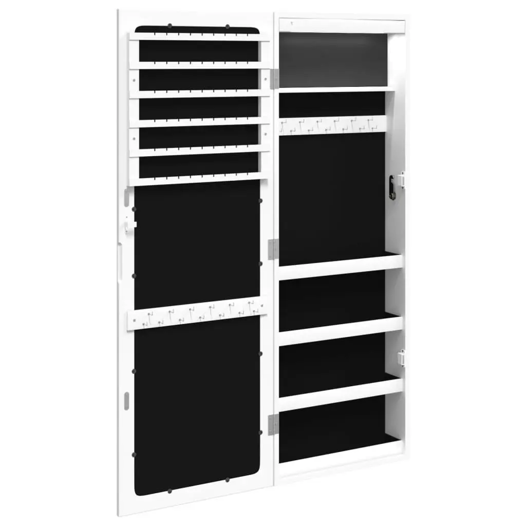 Wall Mounted Mirror Jewellery Cabinet with LED