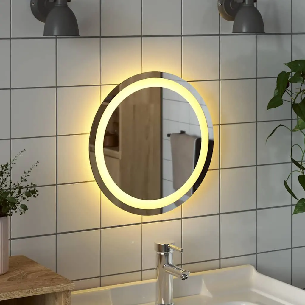 Round LED Bathroom Mirror 40cm with Ambient Lighting