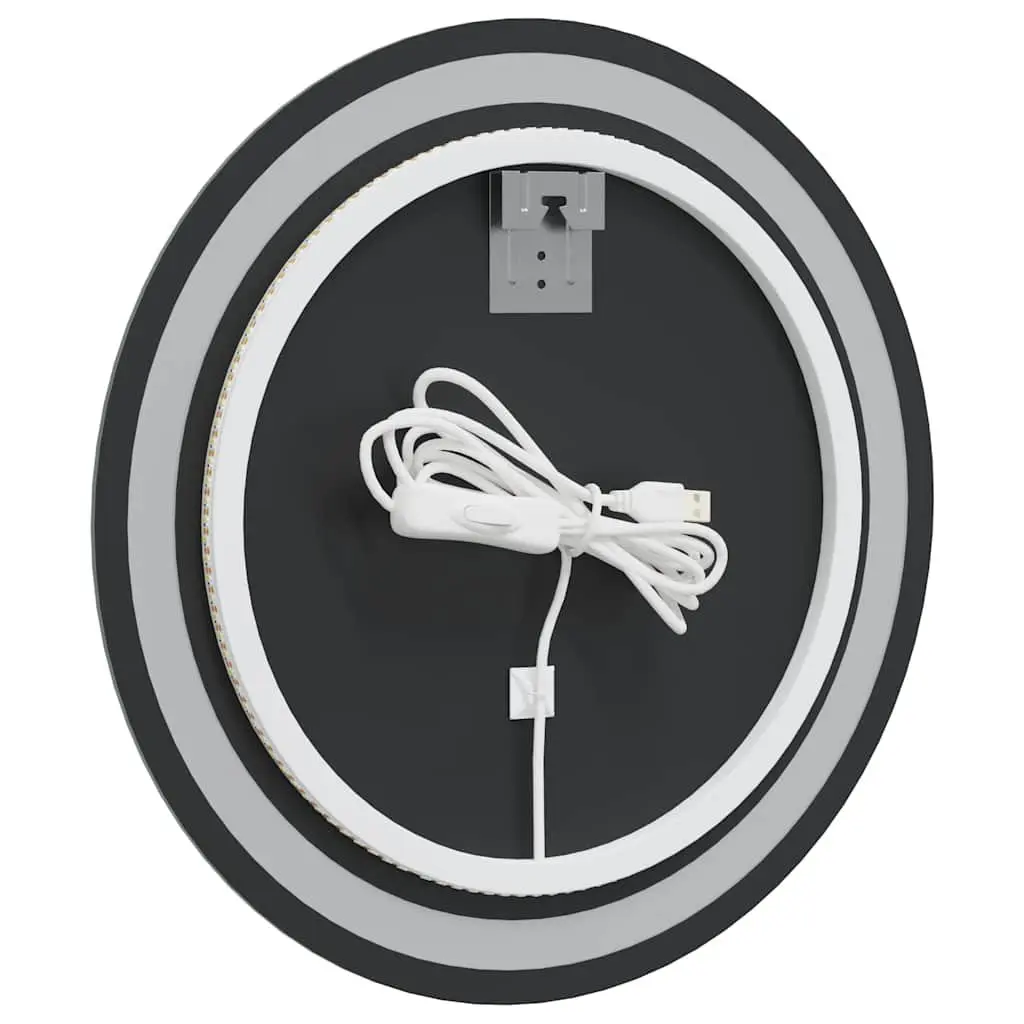 Round 50cm LED Bathroom Mirror with USB Power