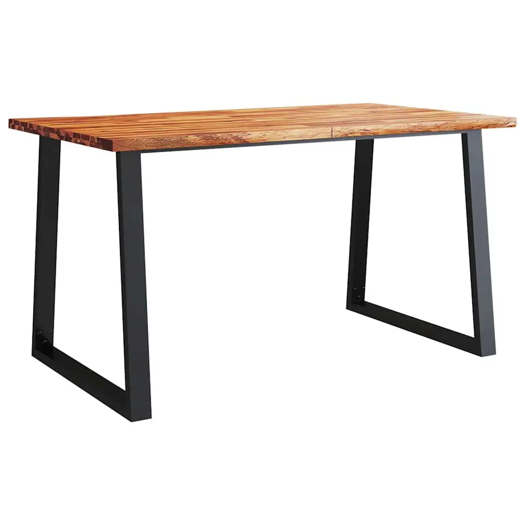 Solid Acacia Wood Dining Table with Live Edge 140x80x75cm