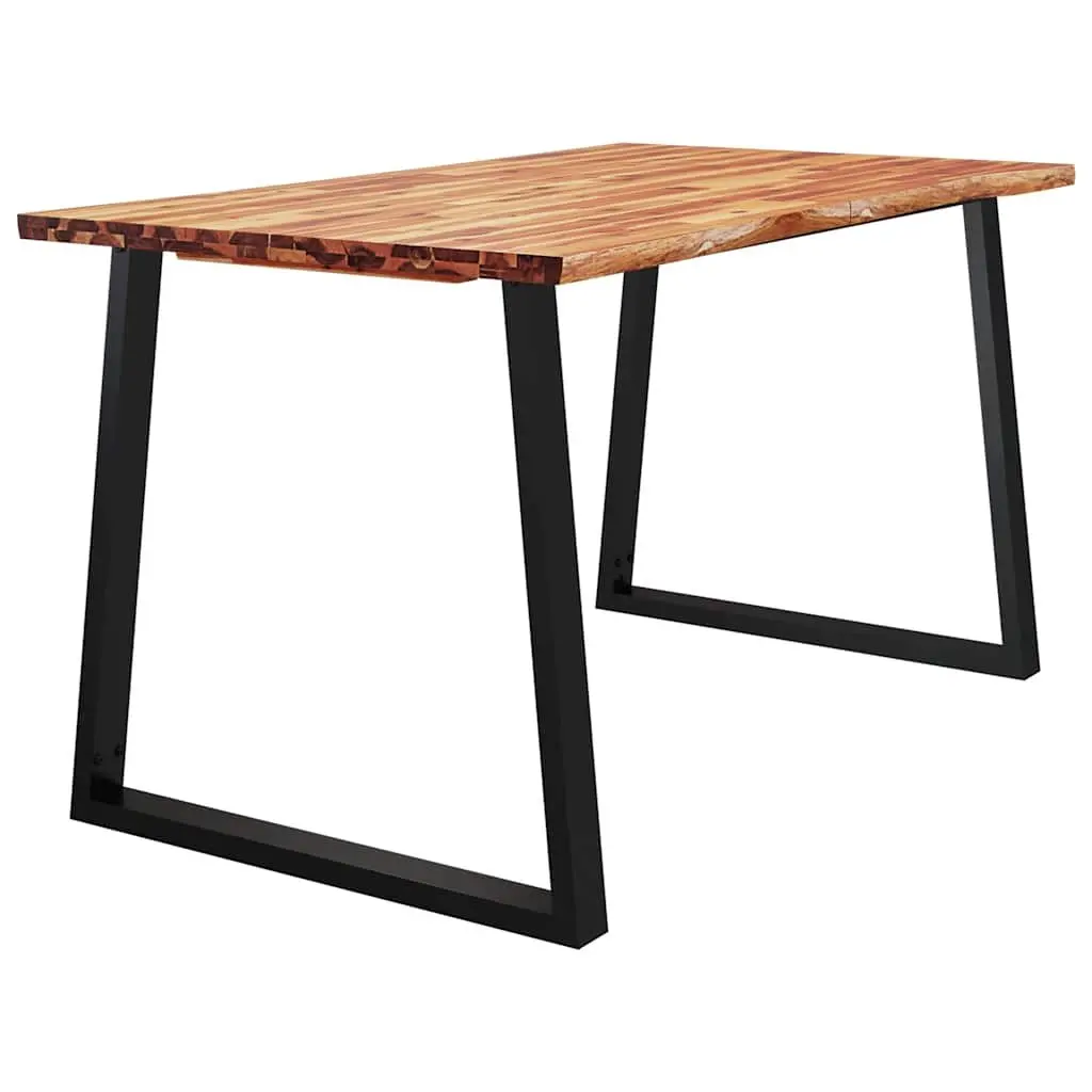 Solid Acacia Wood Dining Table with Live Edge 140x80x75cm