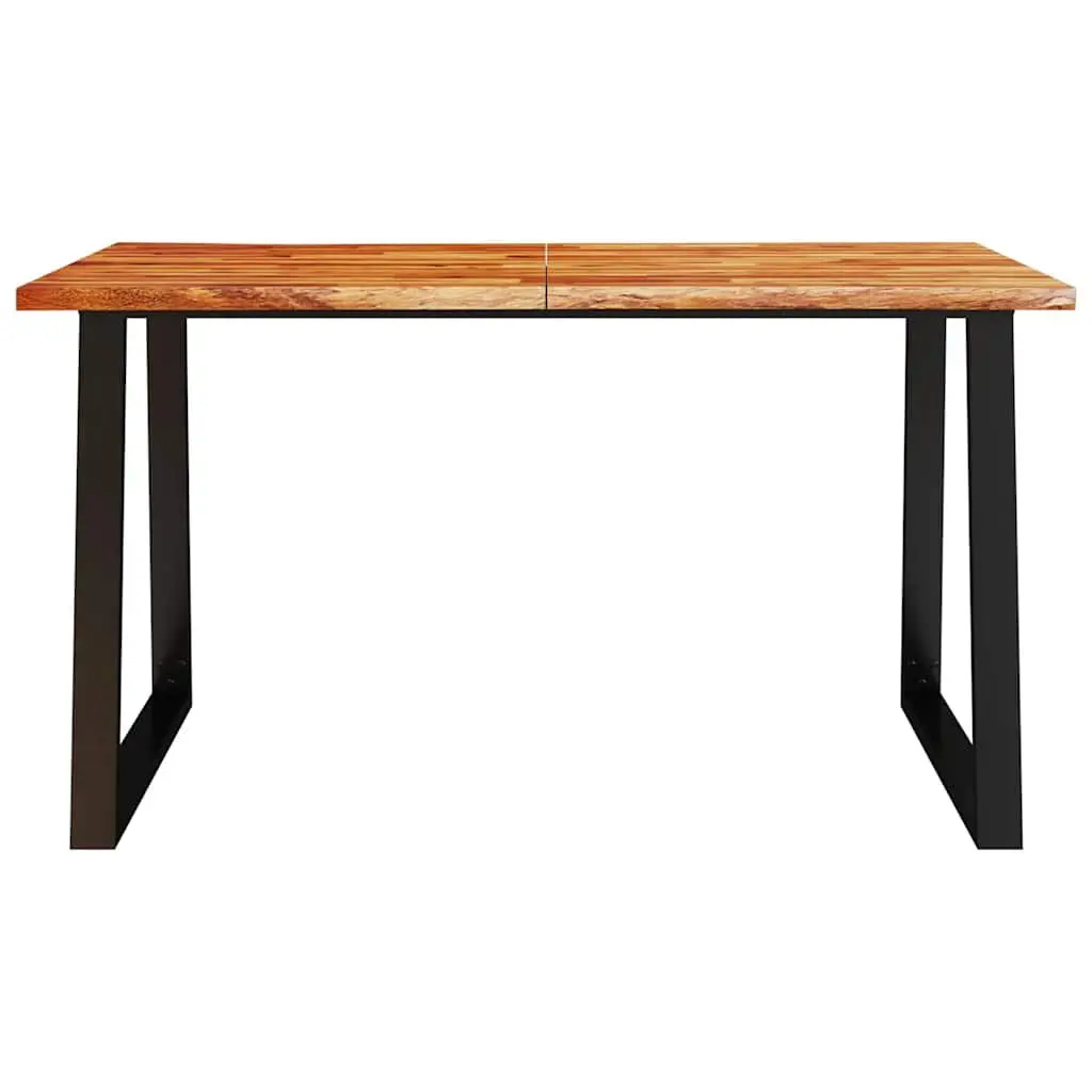 Solid Acacia Wood Dining Table with Live Edge 140x80x75cm