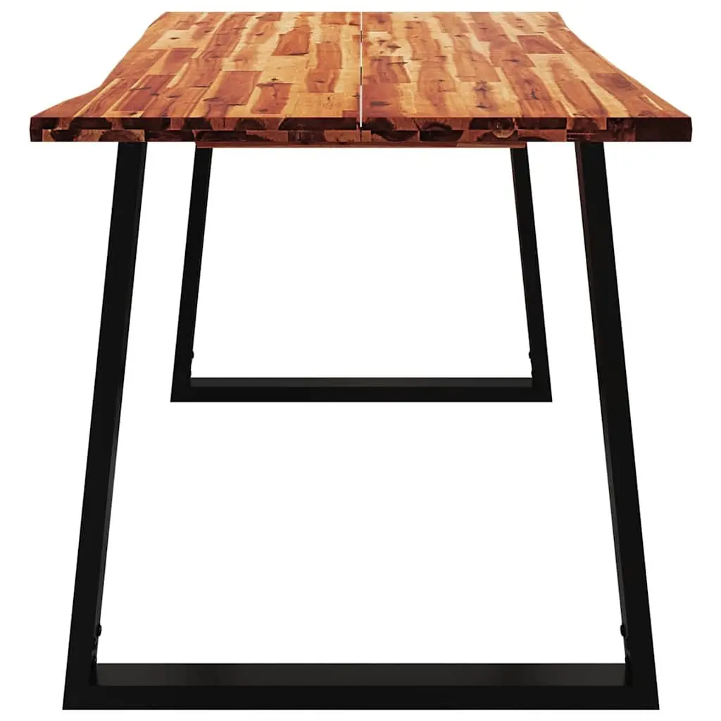 Solid Acacia Wood Dining Table with Live Edge 140x80x75cm