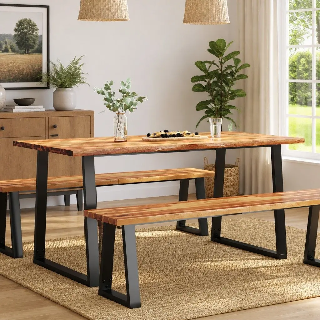 Live Edge Dining Table in Solid Acacia Wood