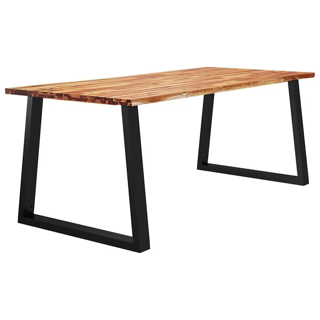 Dining Table Live Edge 200x90x75 cm Solid Acacia Wood Kitchen Room Furniture