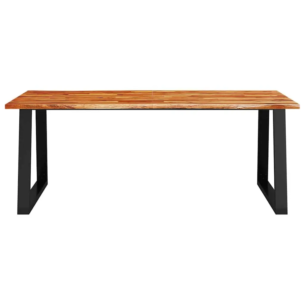 Dining Table Live Edge 200x90x75 cm Solid Acacia Wood Kitchen Room Furniture