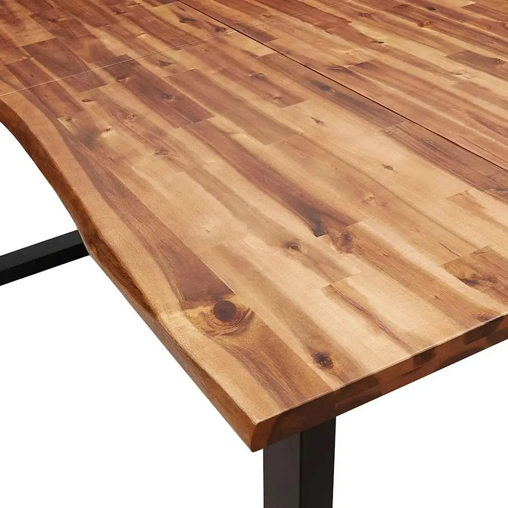 Dining Table Live Edge 200x90x75 cm Solid Acacia Wood Kitchen Room Furniture
