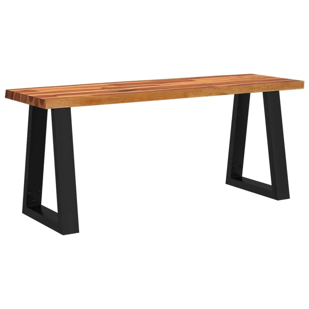 Solid Wood Bench Brown Live Edge 110cm Dining Room Hallway Storage Furniture