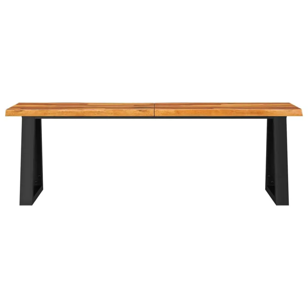 Acacia Live Edge Solid Wood Bench 140 cm with U-Shaped Legs