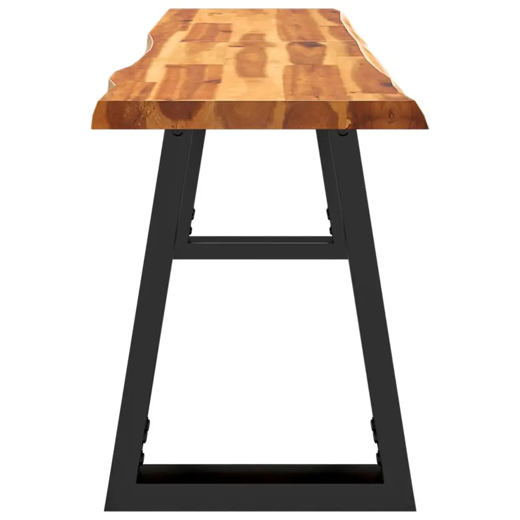 Acacia Live Edge Solid Wood Bench 140 cm with U-Shaped Legs