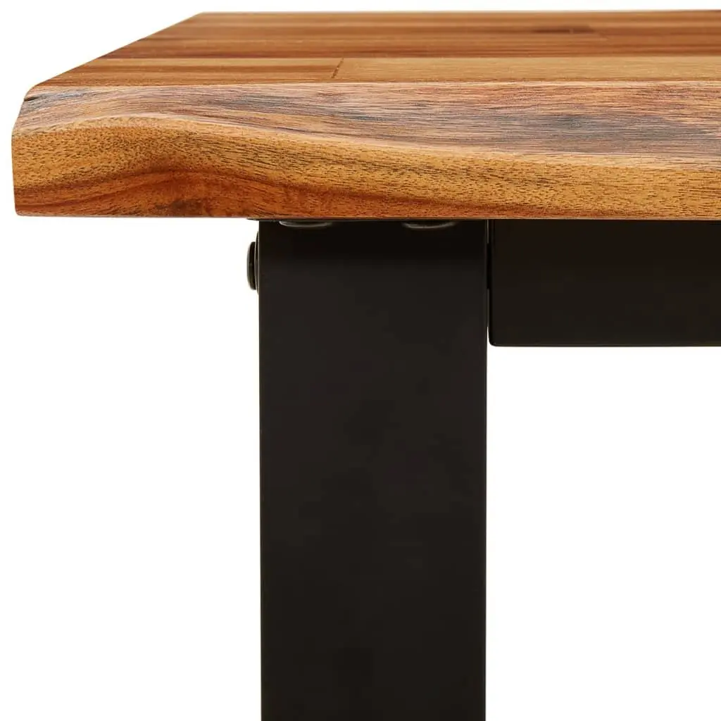 Acacia Live Edge Solid Wood Bench 140 cm with U-Shaped Legs